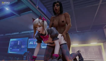 Overwatch Sex with Pharah and Dva Fucking 3D Porn
